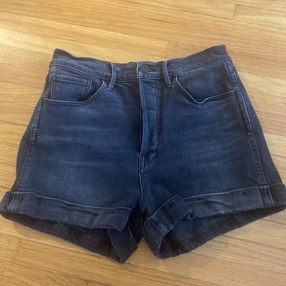 3x1 NYC Women's Size 27 Eden‎ High Rise Button Fly Black Jean Shorts EUC